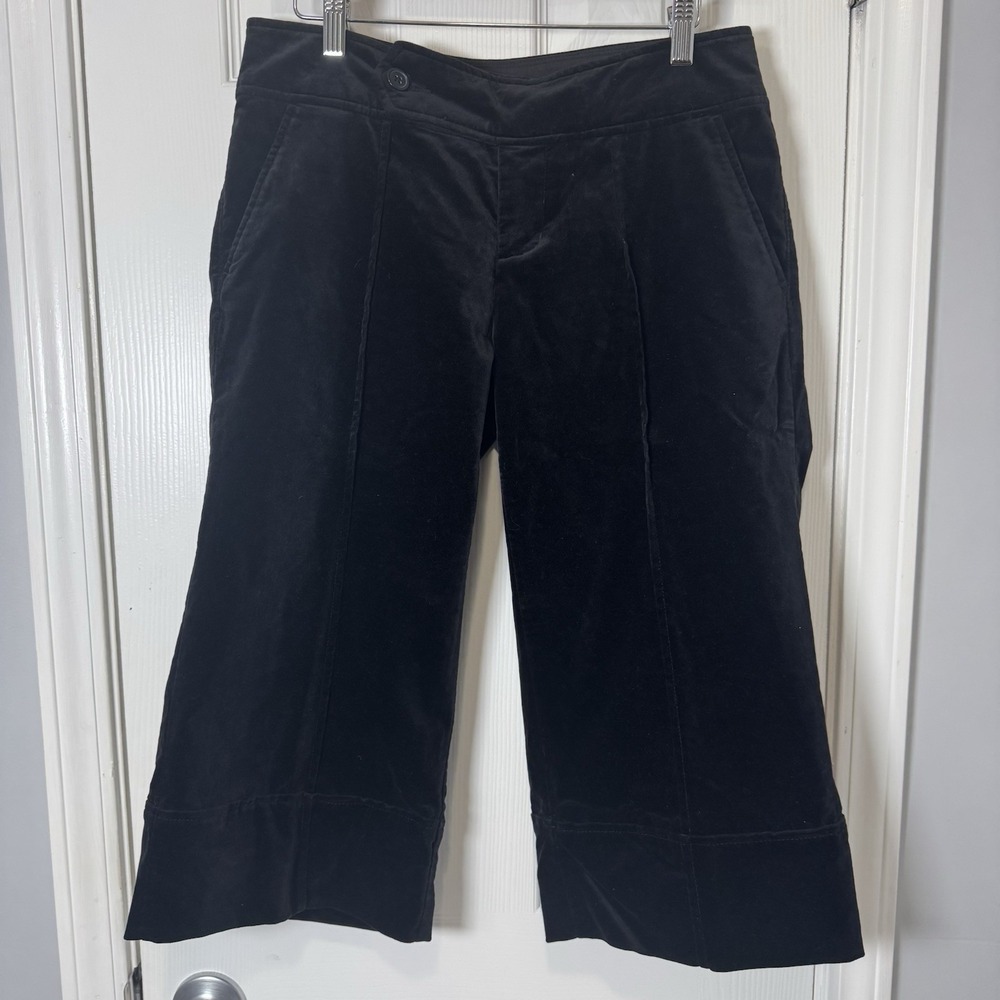 Gap Pants Vintage Y2K Black Velvet Wide Leg Crop Straight Women's 6